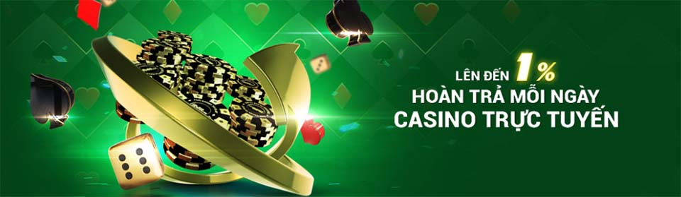 Hoàn trả mỗi ngày tại casino trực tuyến lên đến 1% tại Fb88